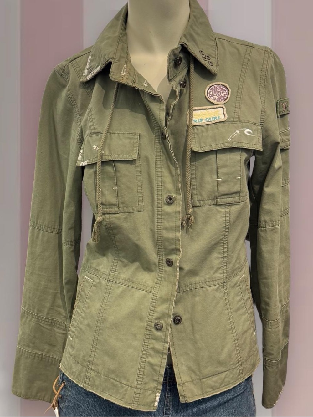 Ripcurl Vintage Y2K Army Green Military Style Jacket
